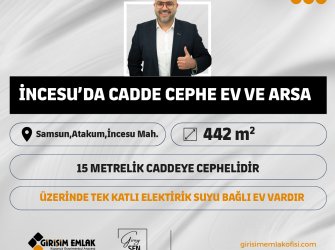 İNCESUDA 15 METRELİK CADDEYE CEPHE 442 M ARSA