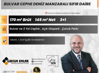BULVAR CEPHE DENİZ MANZARALI SATILIK SIFIR DAİRE