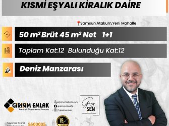 ATAKUM REZİDANS KISMİ EŞYALI MANZARALI 1+1 KİRALIK