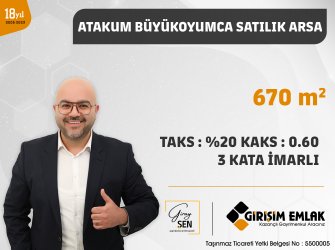  B.OYUMCADA KONUMU GÜZEL 670 M2 SATILIK ARSA